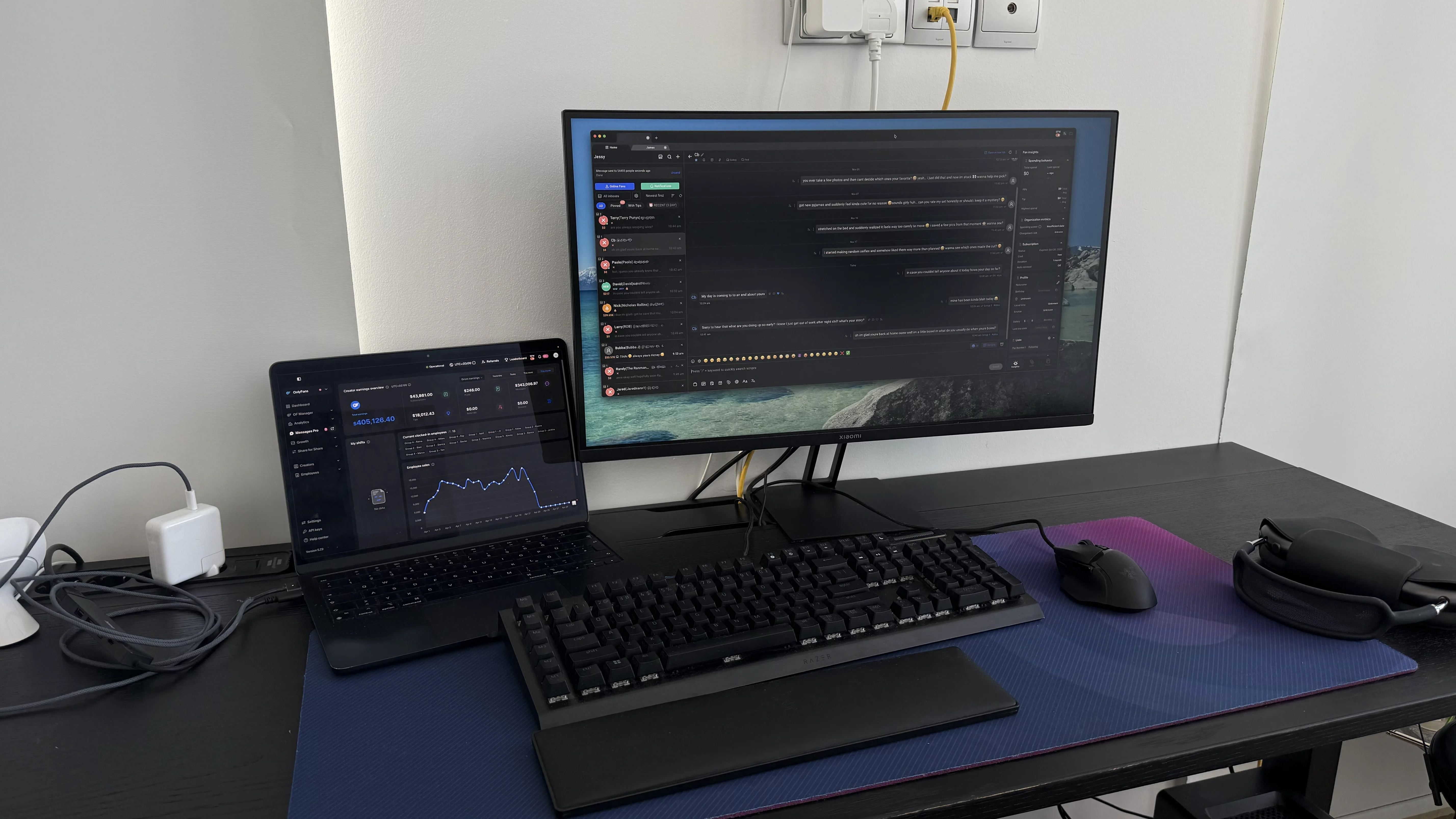 Creator workspace for an OnlyFans couple account